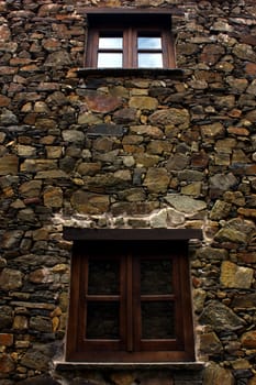 Small typical mountain village of schist