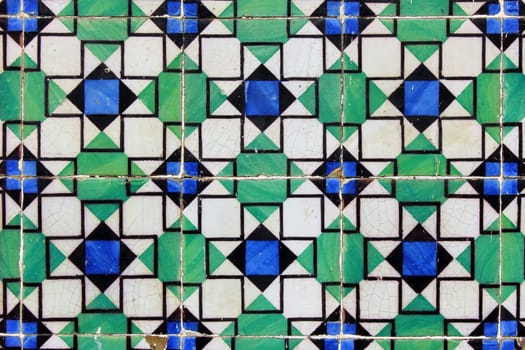 Detail of some typical portuguese tiles (azulejos) at Lisbon