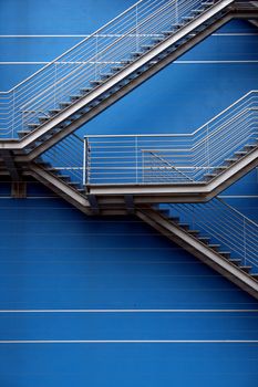 Detail of the geometric stairs of a bulding located at the Nations Park in city of Lisbon, Portugal