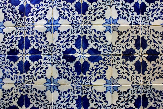 Detail of some typical portuguese tiles (azulejos) at Lisbon