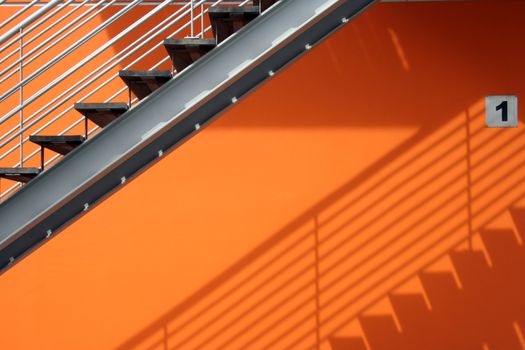 Detail of the geometric stairs of a bulding located at the Nations Park in city of Lisbon, Portugal