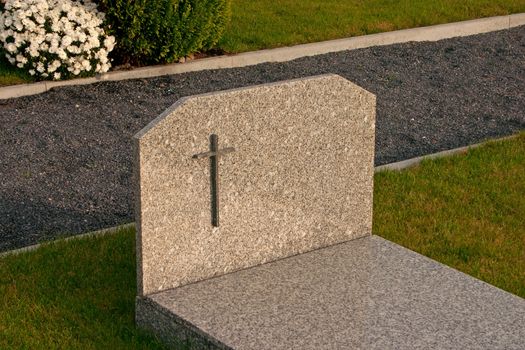 Cemetery Cross on a Graveyard with All Saints Day