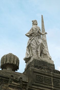 Statute of Fortidude opposite the cathedral in the center of Bamberg, Germany