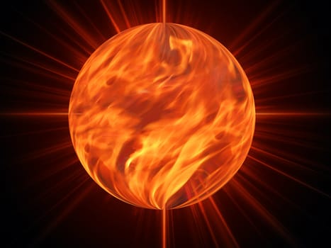 sun burning - surface solar explosion illustration