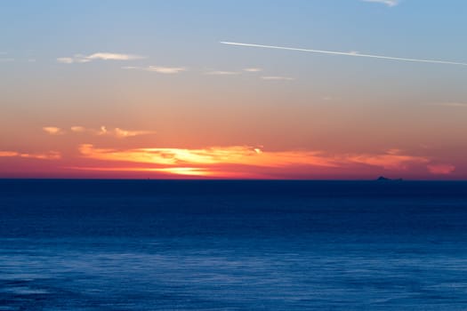 Sunset over the ocean