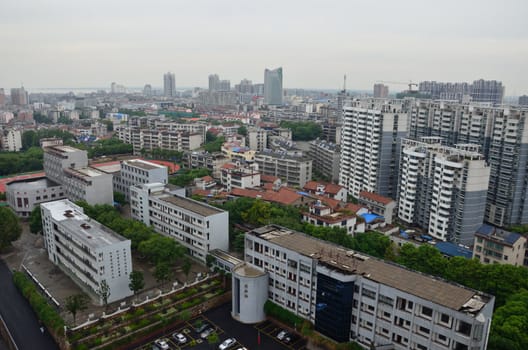 YUEYANG, CHINA - SEPTEMBER 13: YueYang city in Hunan province, general cityscape on September 13, 2012. Historical city was devloped and became more modern.