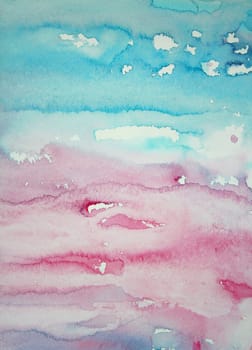 Abstract watercolor background with colorful different layers on paper texture