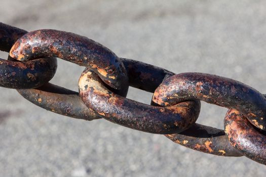 Worn Chain Links Close Up