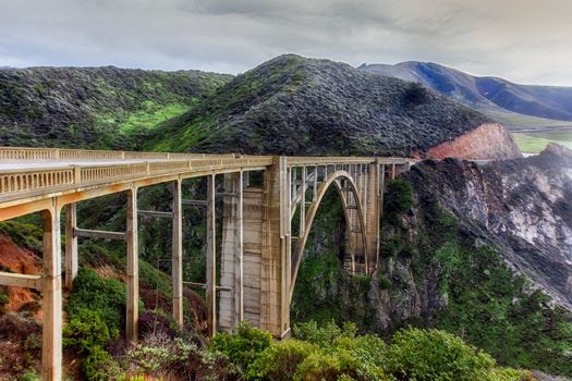 Famous Bixby Bridge in Big Sur, California.