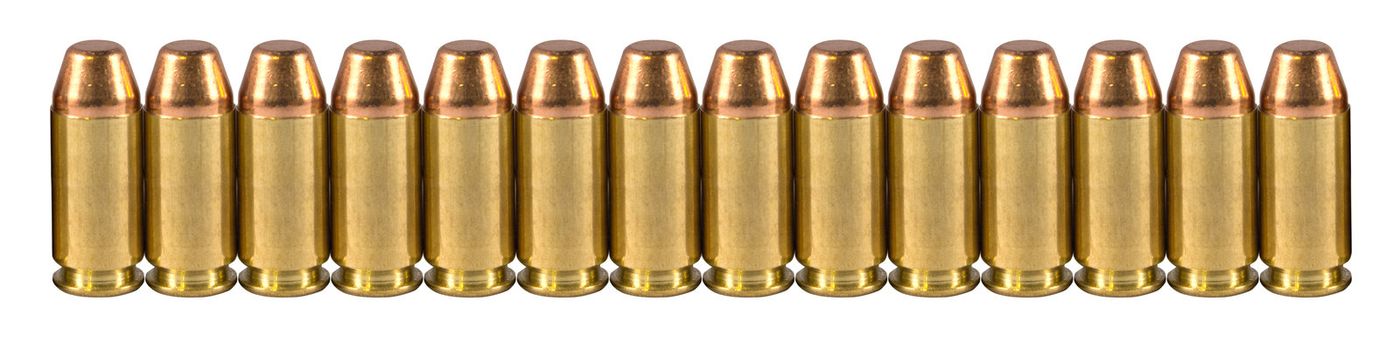 High quality bullets on a white isolated background
