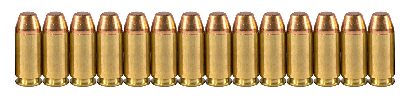 High quality bullets on a white isolated background