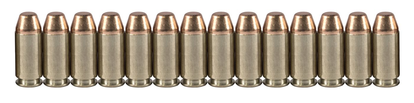 High quality bullets on a white isolated background