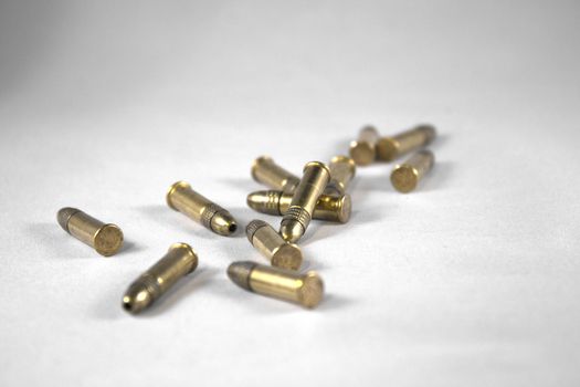 a bunch of bullets isolated on white