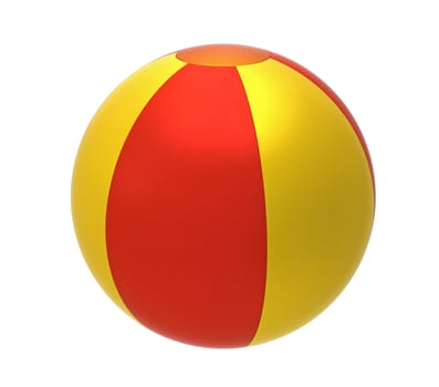 Colorful beach ball, isolated on white, 3D render