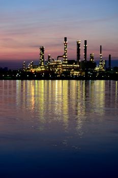 Sunrise scene of Oil refinery, Bangkok, Thailand