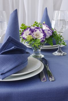 Fragment table setting with a decorative folded napkin