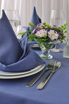 Fragment table setting with a decorative folded napkin