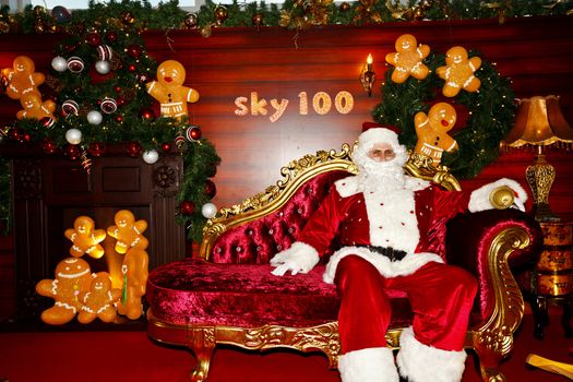 HONG KONG - 8 DECEMBER, Santa Claus in sky100, Hong Kong on 8 December 2012. It is one of the biggest festival in Hong Kong.