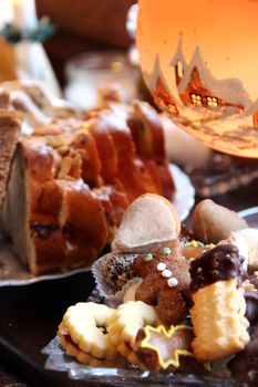 Mix of homemade sweets on the Christmas table