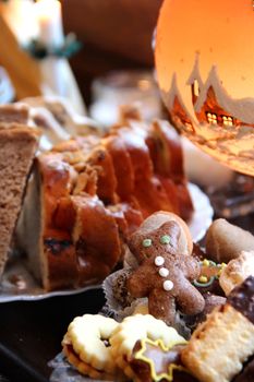 Mix of homemade sweets on the Christmas table