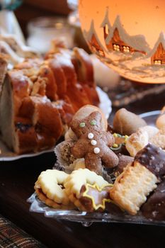 Mix of homemade sweets on the Christmas table