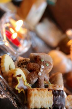 Mix of homemade sweets on the Christmas table