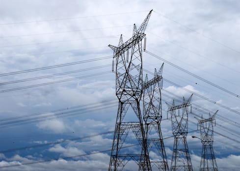 Electrical tower in the biggest hydroelectric plant of the world