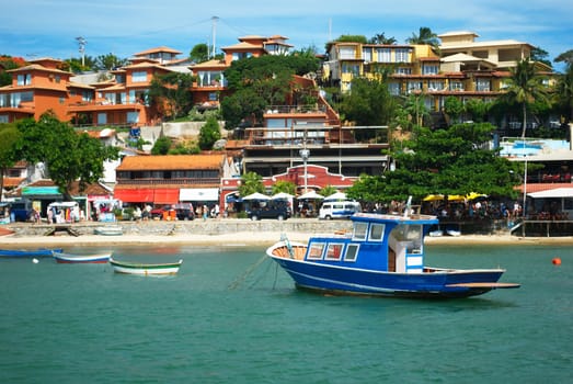 Boats over the sea in Buzios,Rio de janeiro, Brazil