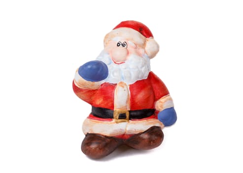 ceramic Santa Claus isolated on white background
