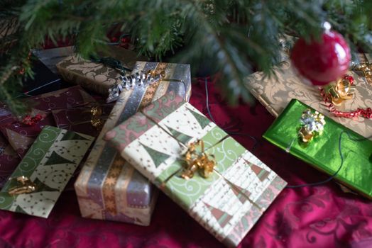 Under the Christmas tree - beautifully wrapped presents