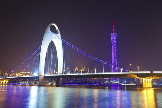 Guangzhou at night, China.