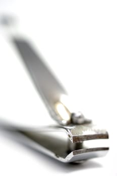 Nail clipper on white background