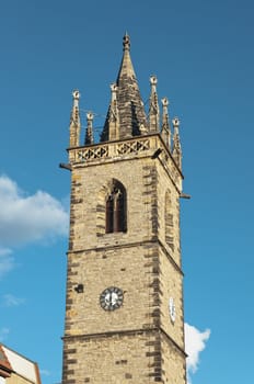 Medieval stone Gothic clock tower