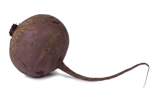 Raw beetroot isolated on a white background shadow below