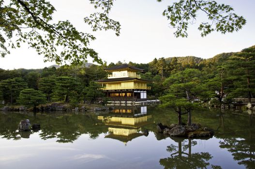 Kinkakuji is Temple of the Golden Pavilion at Northern Kyoto, Japan. 