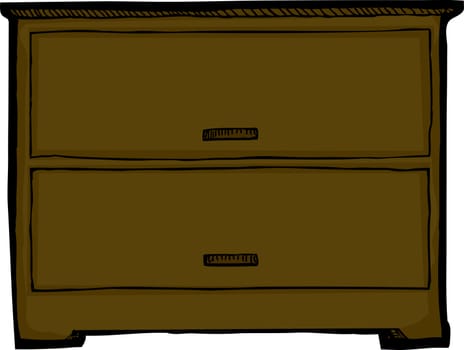 Dresser with two drawers over isolated background