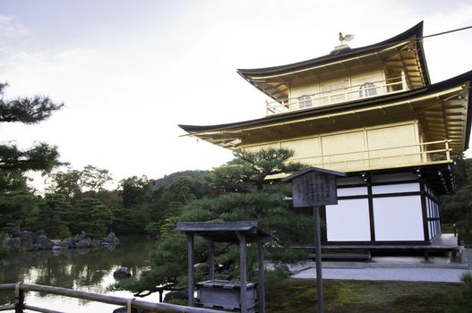 Kinkakuji, the temple of golden pavilion in kyoto, japan