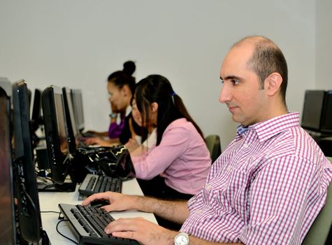 An IT professional at work