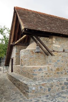 Beautiful ancient barn roof church, UNESCO world heritage, Cyprus, South Europe