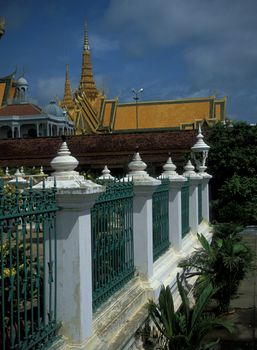 Golden roof and spires of the Cambodian Royal Palace in Phnom Penh