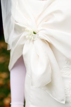 Close up of beautiful wedding dress