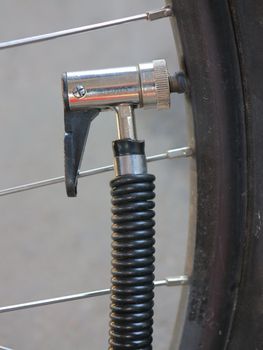 valve bike pressure pump the tyre of a mountain bike