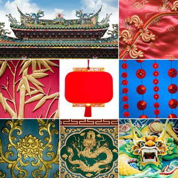 Collection / collage photo of Chinese new year concept