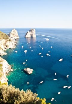 Summertime at Capri, beautiful isle in Naples Gulf, Italy