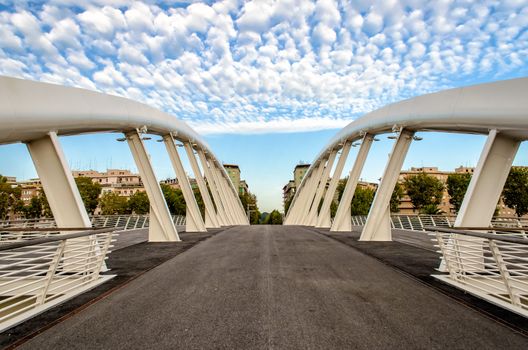 Ponte della Musica, a modern bridge in the heart of Rome, Italy