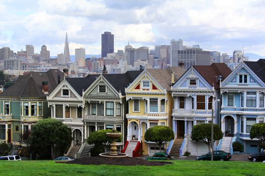 View to San Francisco with Alamo Square
