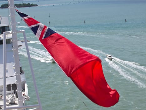 red flag on the cruise ship