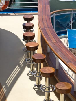 bar chairs on the cruise ship