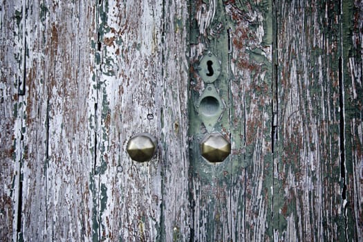Old wooden door, detail of a broken door in Portugal, Lisbon
