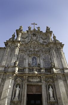 Christian Church in Lisbon, detail of the front facade, historic building